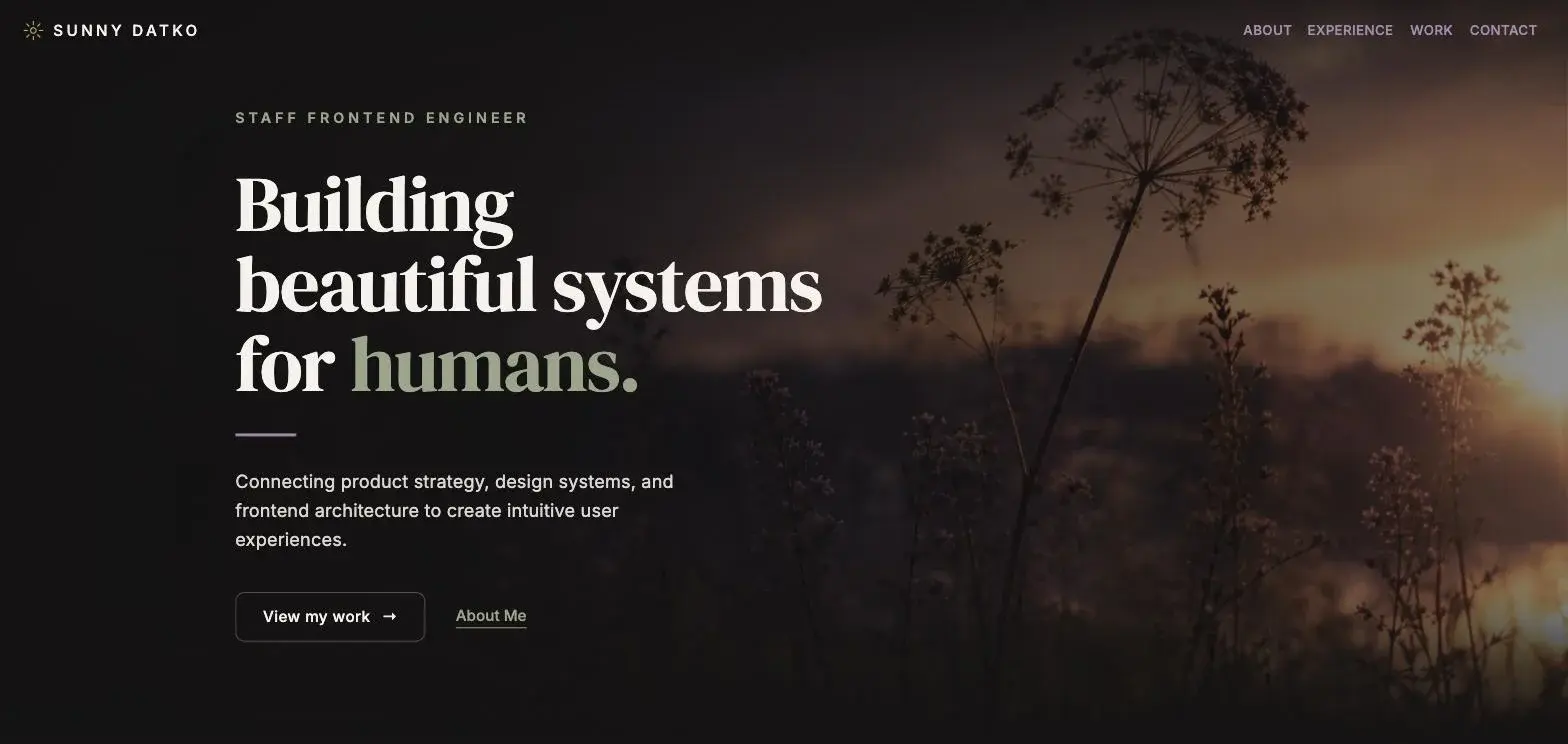 Sunny Datko website screenshot