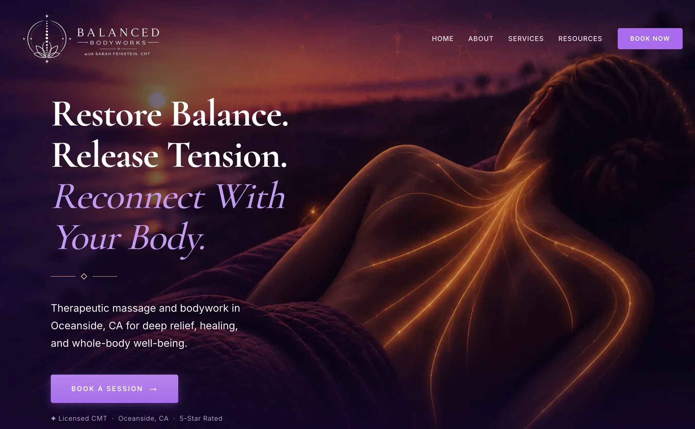 Balanced Bodyworks website screenshot